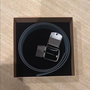 Men's Black Leather Belt Coach